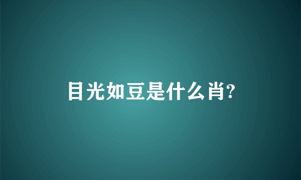 目光如豆是什么肖?