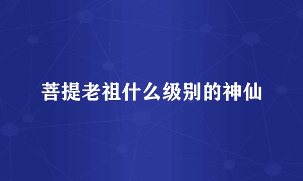 菩提老祖什么级别的神仙