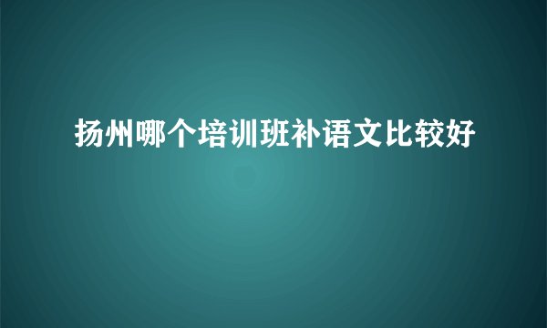 扬州哪个培训班补语文比较好