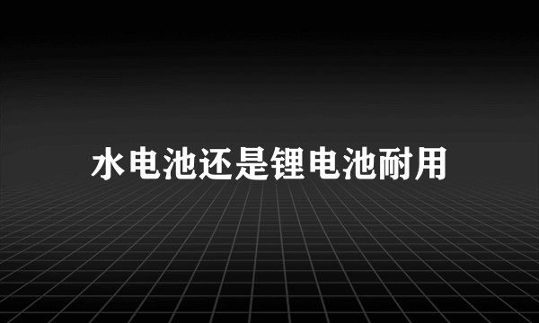 水电池还是锂电池耐用