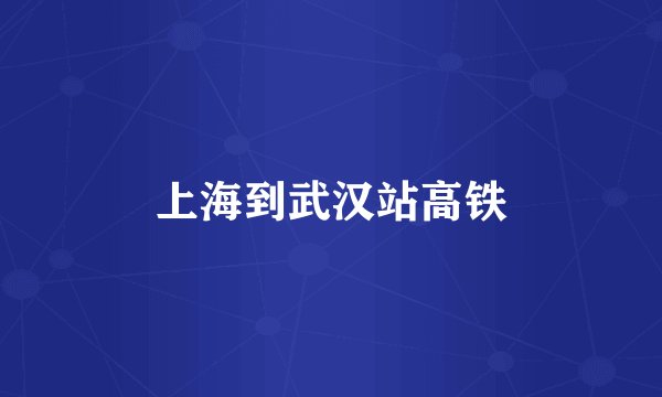 上海到武汉站高铁