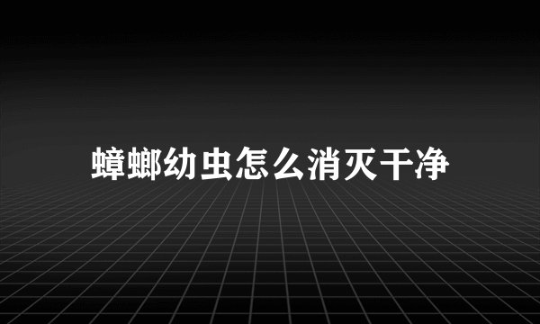 蟑螂幼虫怎么消灭干净