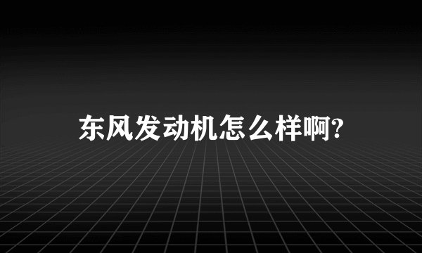 东风发动机怎么样啊?