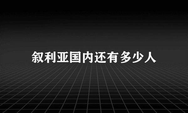 叙利亚国内还有多少人