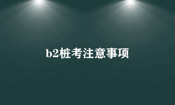 b2桩考注意事项