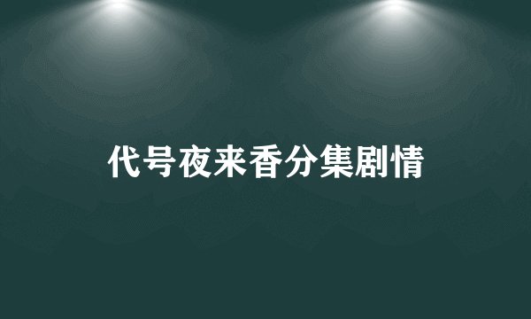 代号夜来香分集剧情