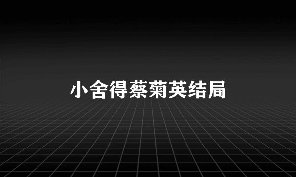 小舍得蔡菊英结局