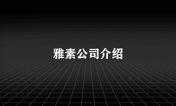 雅素公司介绍