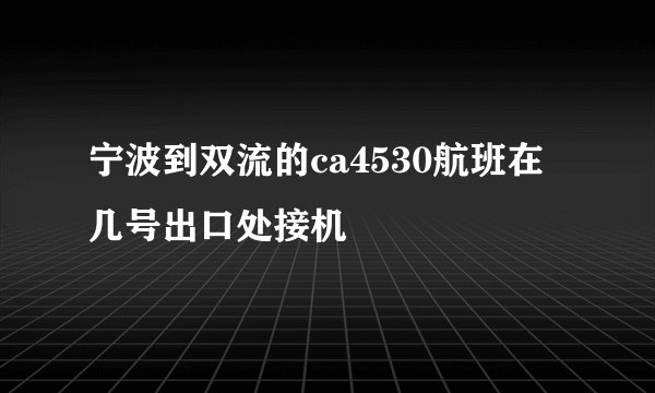 宁波到双流的ca4530航班在几号出口处接机