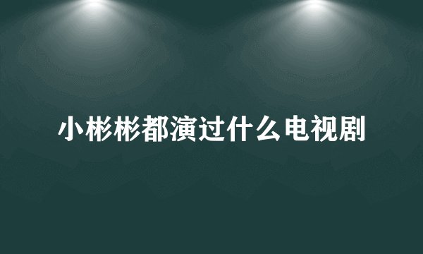 小彬彬都演过什么电视剧