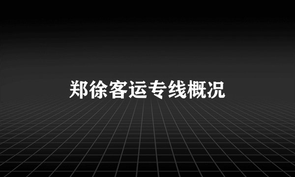 郑徐客运专线概况