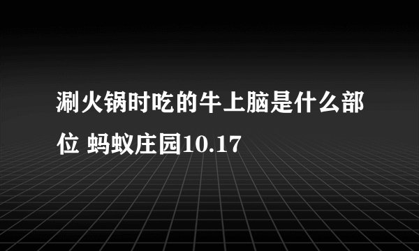 涮火锅时吃的牛上脑是什么部位 蚂蚁庄园10.17