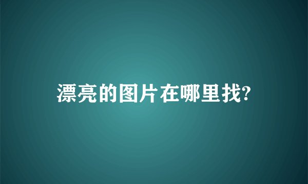 漂亮的图片在哪里找?