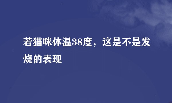 若猫咪体温38度，这是不是发烧的表现