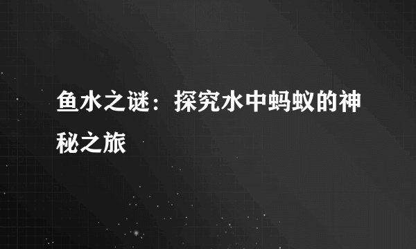鱼水之谜：探究水中蚂蚁的神秘之旅