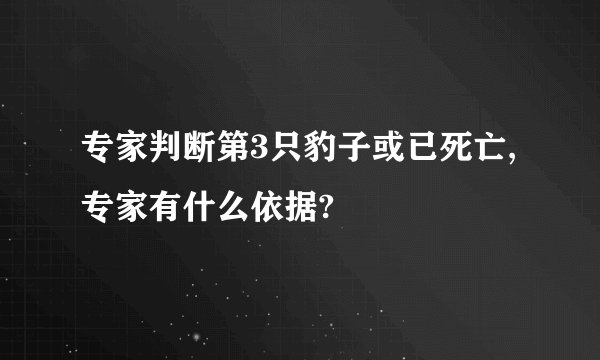 专家判断第3只豹子或已死亡,专家有什么依据?