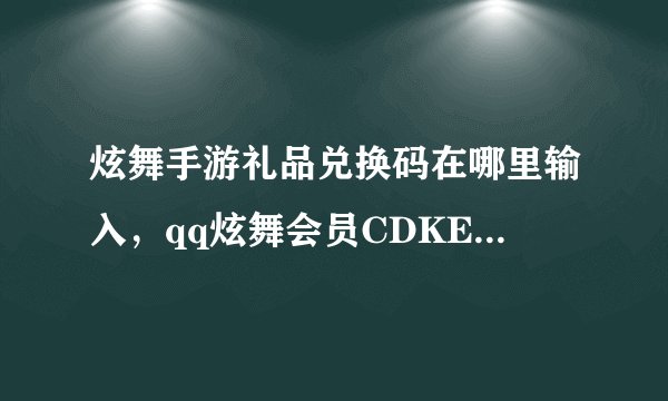 炫舞手游礼品兑换码在哪里输入，qq炫舞会员CDKEY码在哪里输入