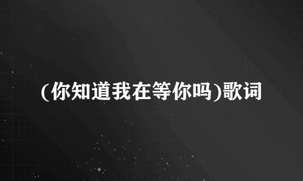 (你知道我在等你吗)歌词