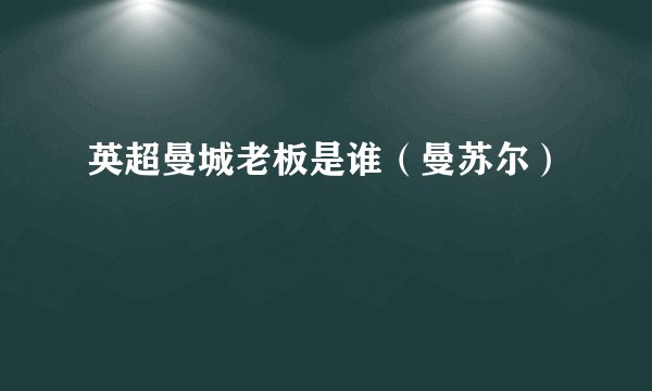 英超曼城老板是谁（曼苏尔）