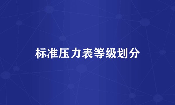 标准压力表等级划分