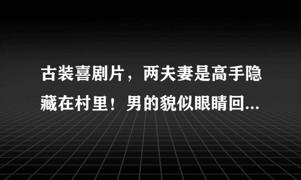 古装喜剧片，两夫妻是高手隐藏在村里！男的貌似眼睛回射火！结局是打一个会吸公大发的人！求名字