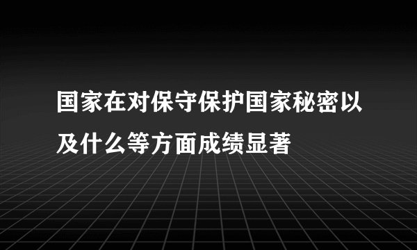 国家在对保守保护国家秘密以及什么等方面成绩显著