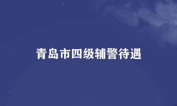 青岛市四级辅警待遇