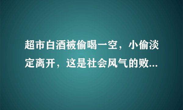 超市白酒被偷喝一空，小偷淡定离开，这是社会风气的败坏还是道德的沦丧？