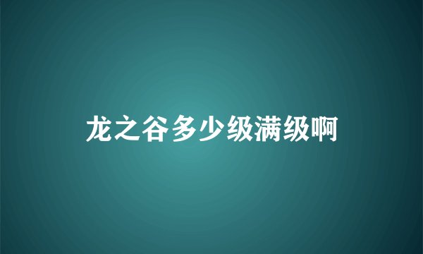 龙之谷多少级满级啊
