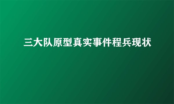 三大队原型真实事件程兵现状