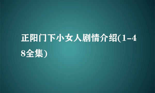 正阳门下小女人剧情介绍(1-48全集)