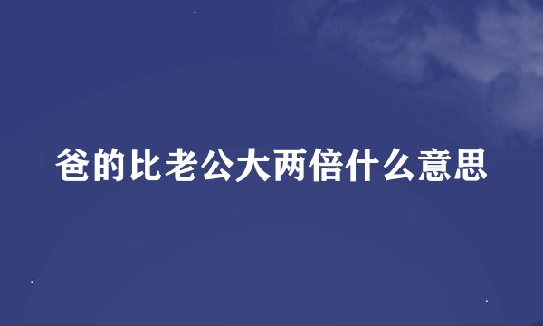 爸的比老公大两倍什么意思