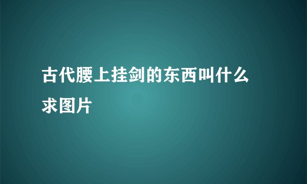 古代腰上挂剑的东西叫什么 求图片