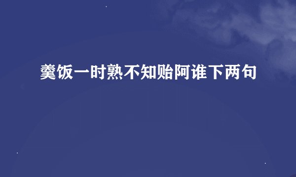 羹饭一时熟不知贻阿谁下两句