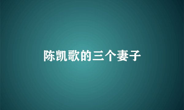 陈凯歌的三个妻子