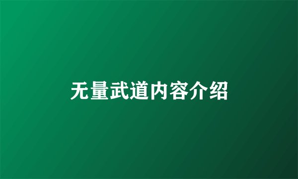无量武道内容介绍