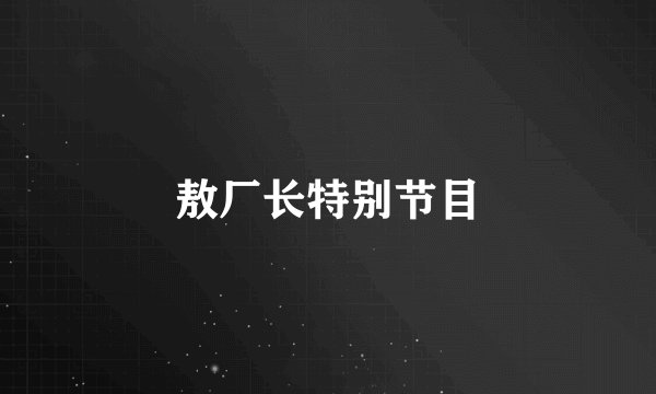 敖厂长特别节目