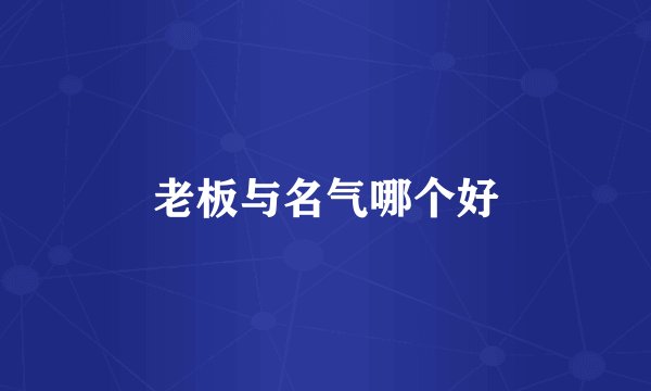 老板与名气哪个好