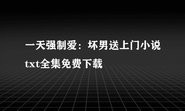 一天强制爱：坏男送上门小说txt全集免费下载