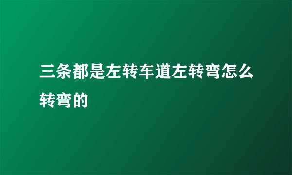 三条都是左转车道左转弯怎么转弯的
