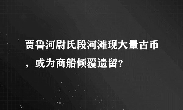 贾鲁河尉氏段河滩现大量古币,或为商船倾覆遗留?