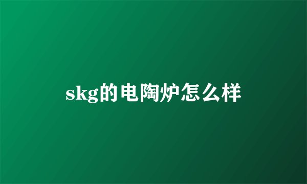 skg的电陶炉怎么样