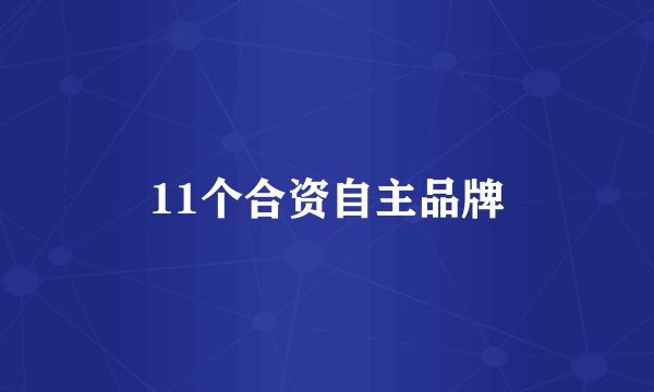 11个合资自主品牌