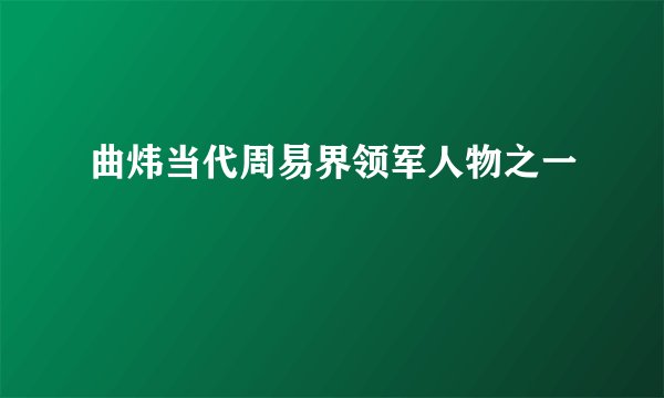 曲炜当代周易界领军人物之一
