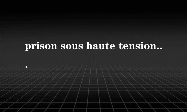 prison sous haute tension是什么意思?