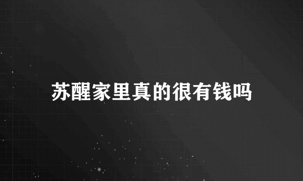 苏醒家里真的很有钱吗