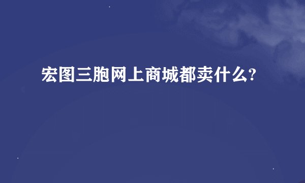 宏图三胞网上商城都卖什么?