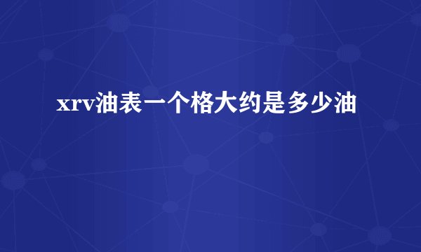 xrv油表一个格大约是多少油