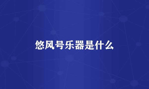 悠风号乐器是什么