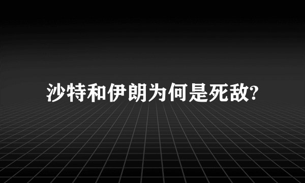 沙特和伊朗为何是死敌?
